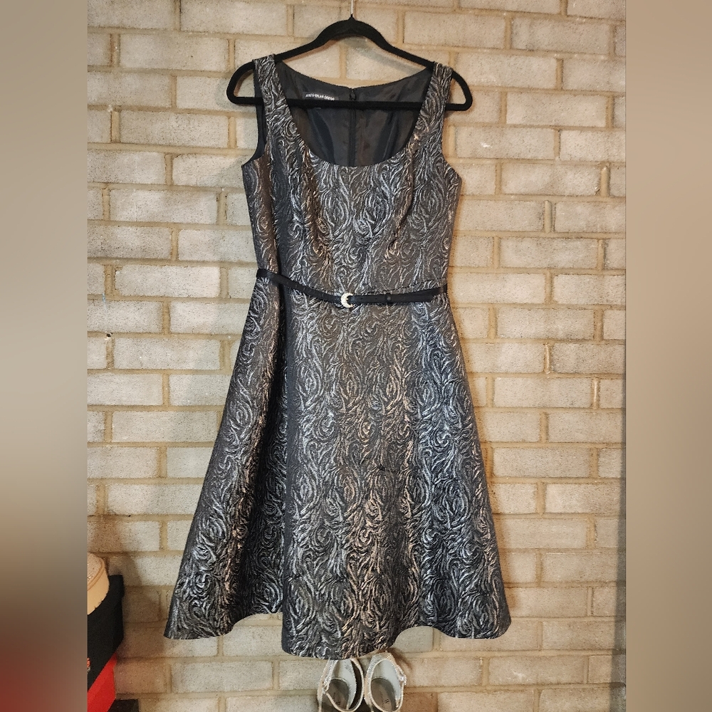 Nwot Jones Wear Black and Silver Aline Cocktail Dress